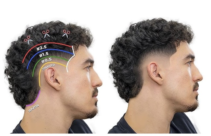 Mullet Fade Curly Hair