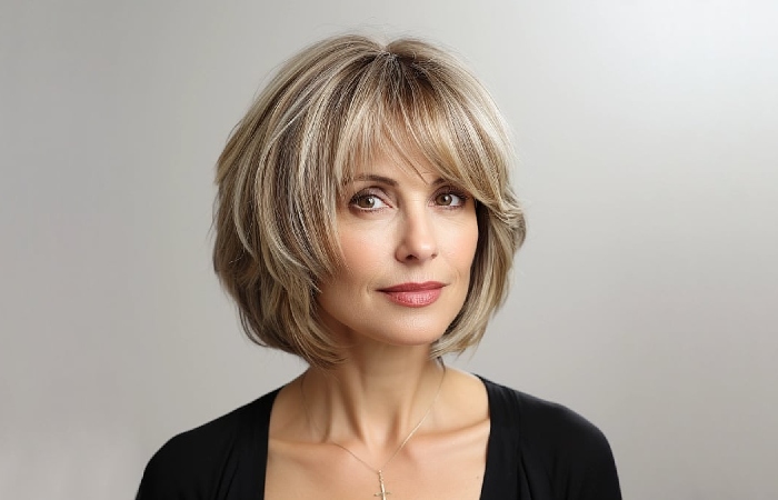 Chin-Length Bob with Short Bangs