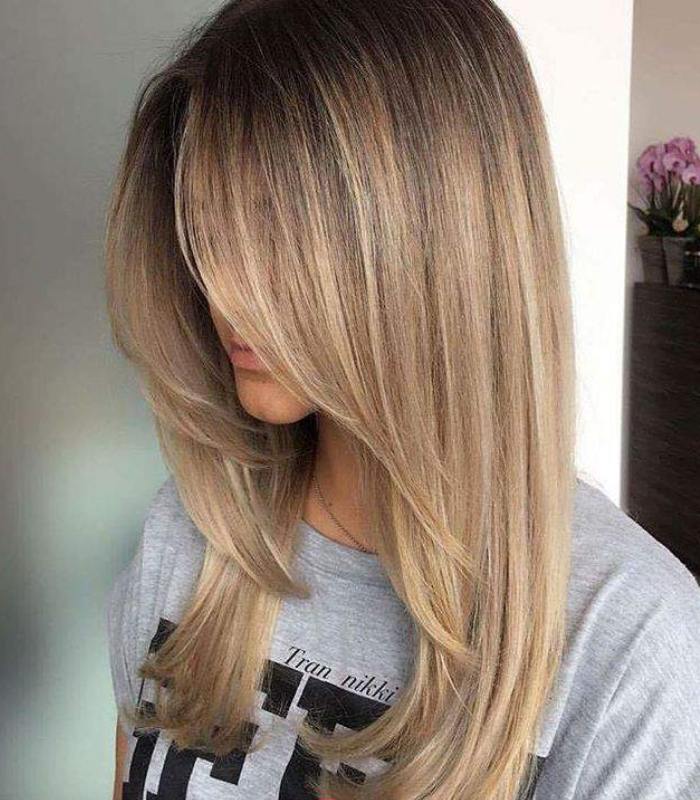 Straight Blonde Hair Dark Roots