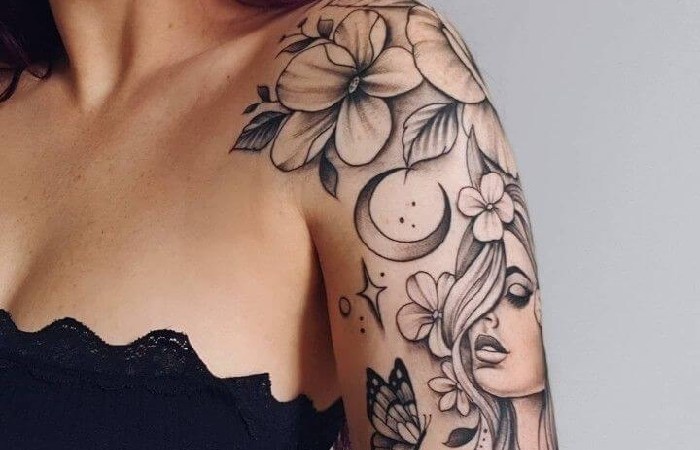 Girly Half-Sleeve Tattoo