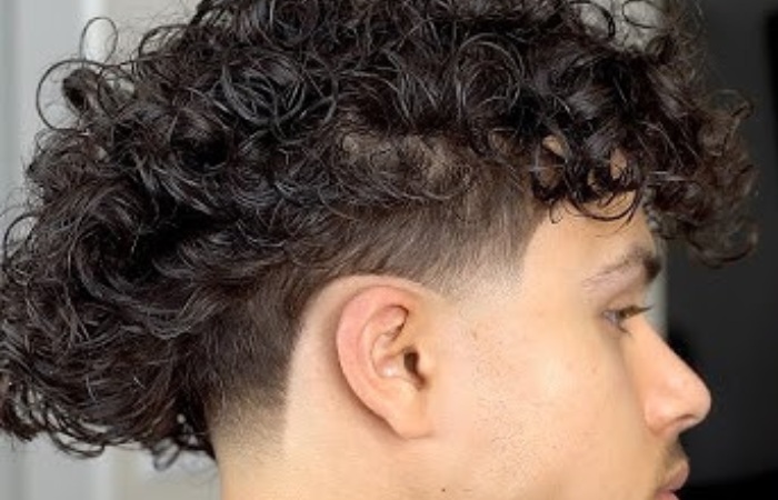 Curly Blowout Mid-Drop Taper Fade