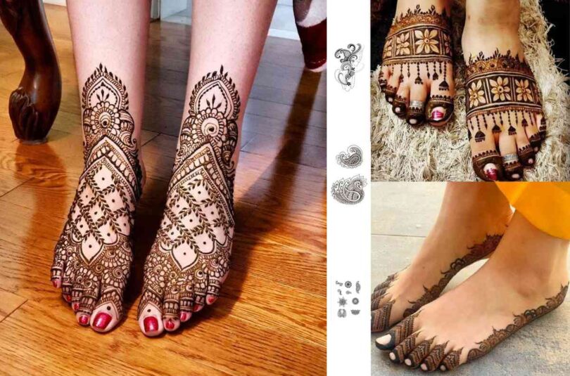 Cute Simple Easy Foot Mehndi Design