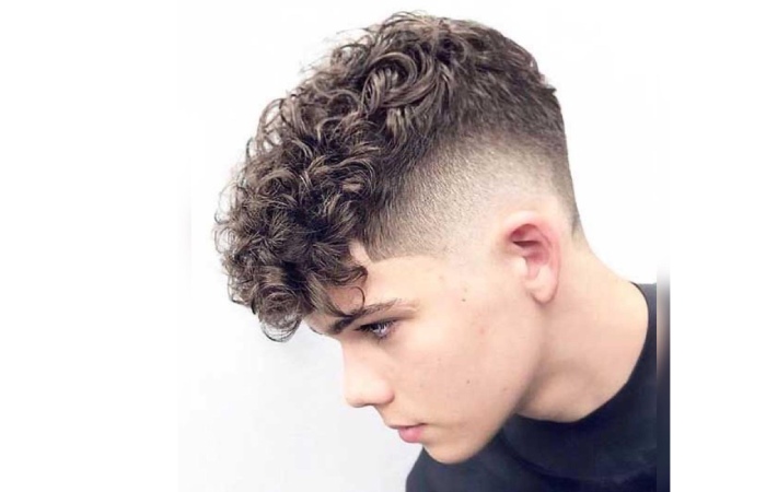 Mid-Taper Fade with Curly Mohawk