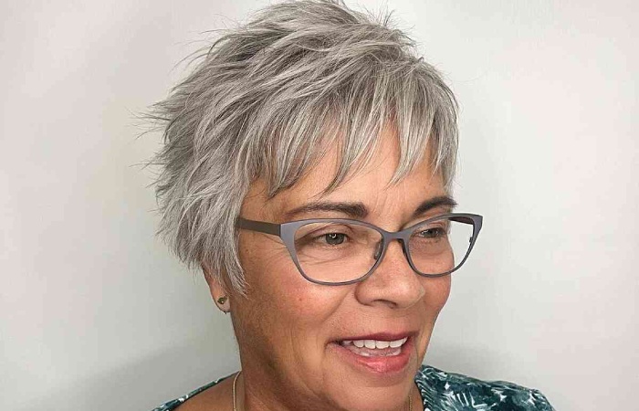 Pixie Cut for Older Women with Glasses