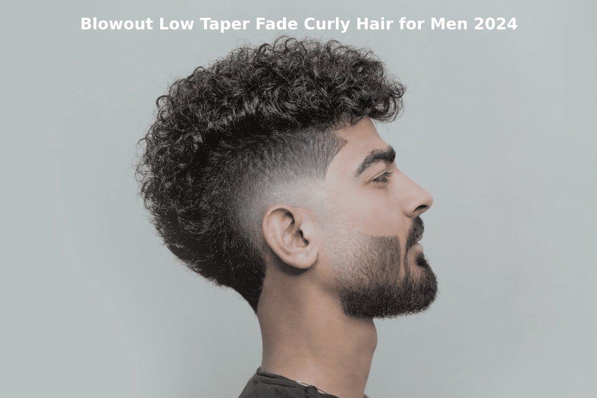 Blowout Low Taper Fade Curly Hair for Men 2024