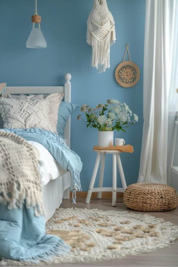 Blue Boho Bedroom