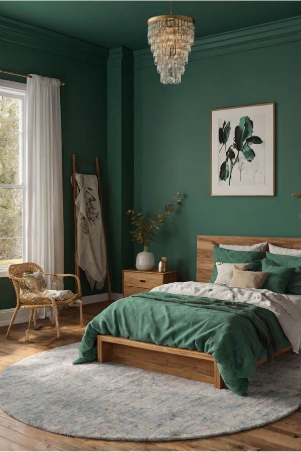 Color Drenched Bedroom