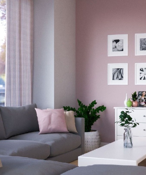 Pink Two Colour Combination for Bedroom Walls