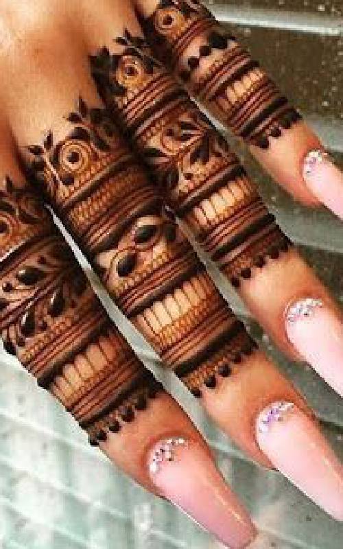 Finger Mehndi Design For Back Hand