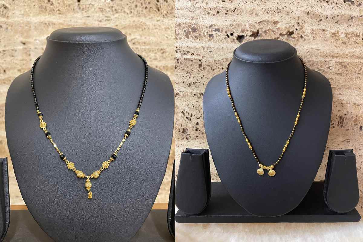 Simple Latest Nallapusalu Designs In Gold