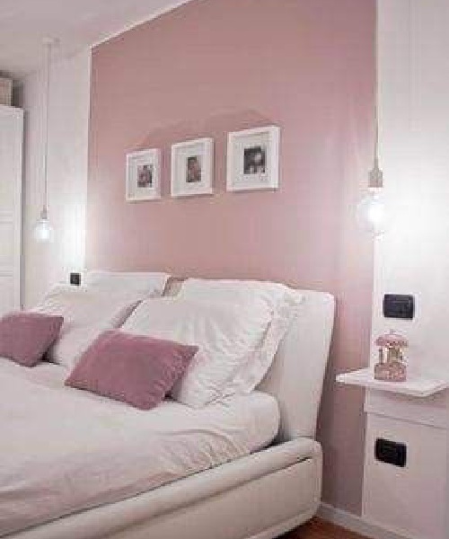 Pink Two Colour Combination for Bedroom Walls