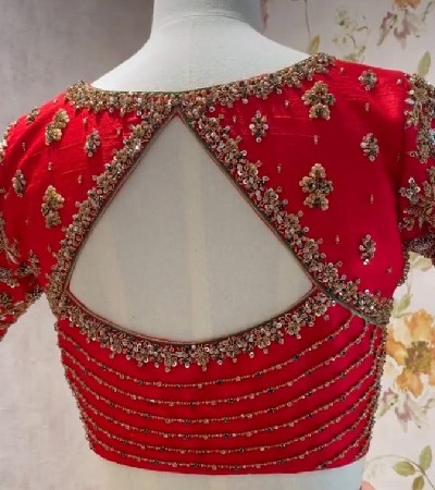 Aari Work Red Blouse Wedding