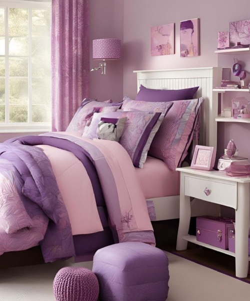 Pink Two Colour Combination for Bedroom Walls