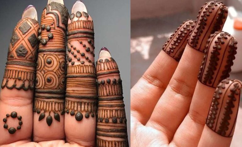 Front Side Front Finger Mehndi Design Simple