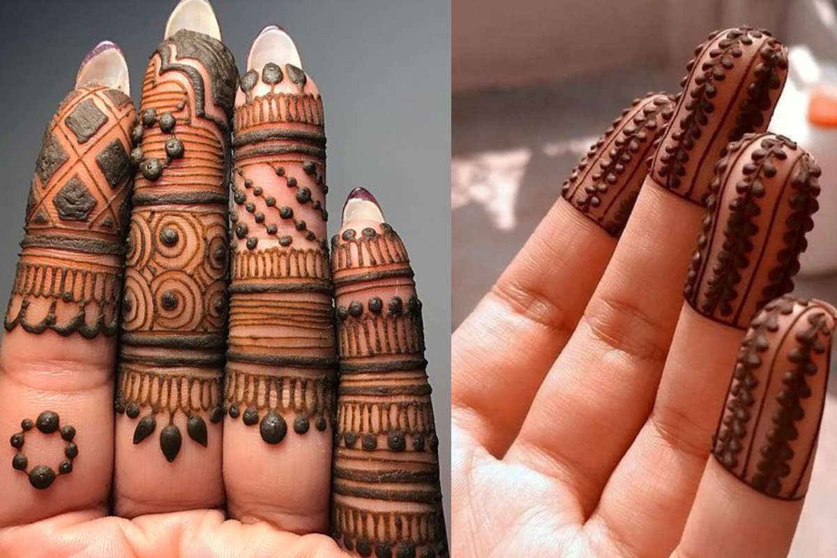 Front Side Front Finger Mehndi Design Simple