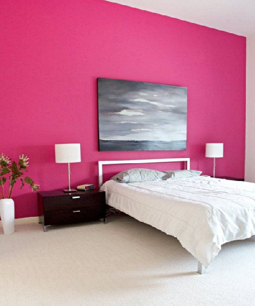 Pink Two Colour Combination for Bedroom Walls