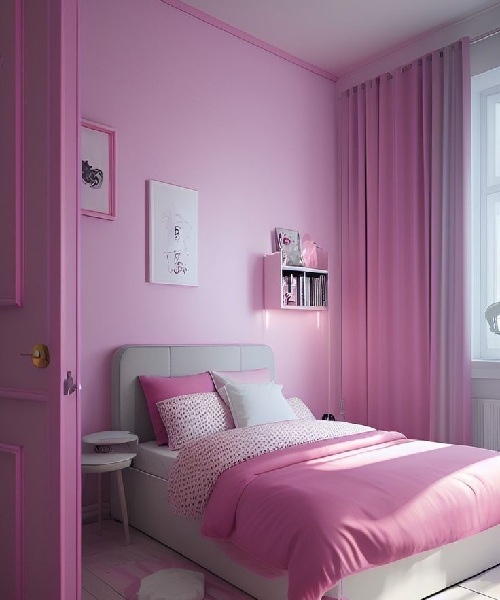 Pink Two Colour Combination for Bedroom Walls