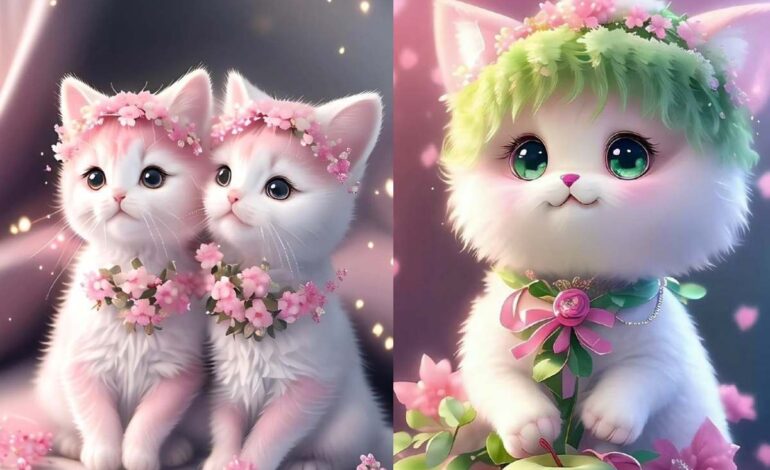 Wallpaper Pink Beautiful Cute Cat Images