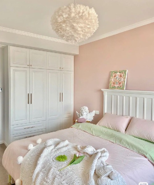 Pink Two Colour Combination for Bedroom Walls