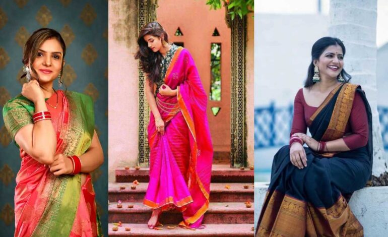 Saree Poses for Girls at Home