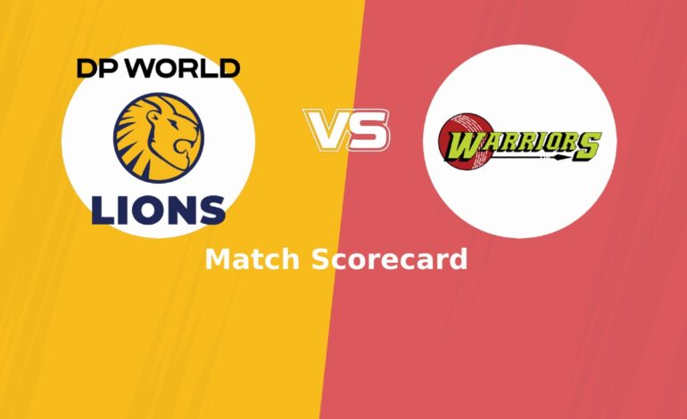 DP World Lions Vs Warriors (Cricket Team) Match Scorecard